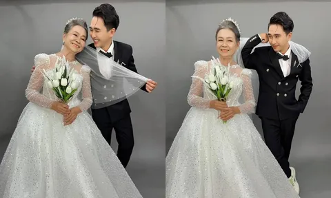 Câu chuyện sau tấm ảnh: Cháu trai giúp bà nội có cơ hội một lần mặc váy cưới