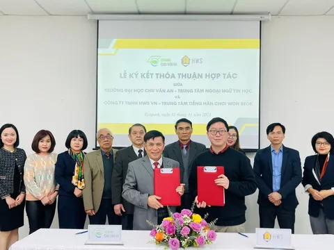 Lễ ký MOU với Công ty TNHH HWS VN - Trung tâm Tiếng Hàn Choi Won Seok